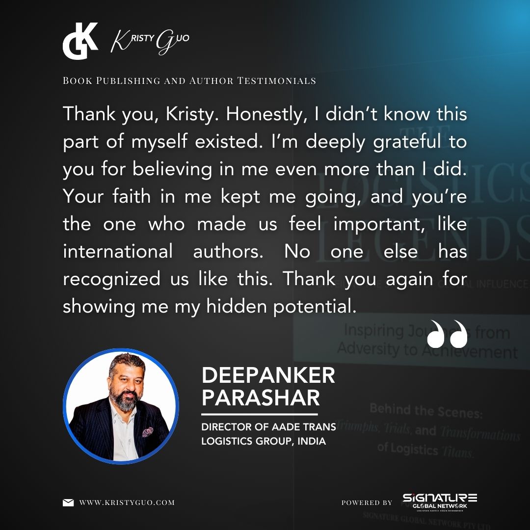 Book Publishing and Author Testimonials-Deepanker Parashar