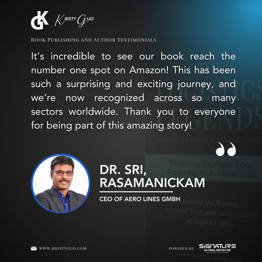 Book Publishing and Author Testimonials-Dr Sri Rasamanickam