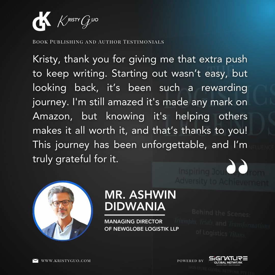 Book Publishing and Author Testimonials-Mr Ashwin Didwania